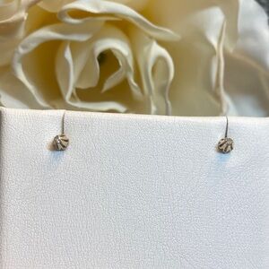 Minimalist Gold and Diamond Stud Earrings